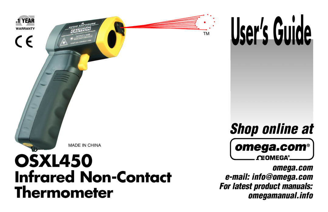 Omega Engineering OSXL450 manual TM User’s Guide 