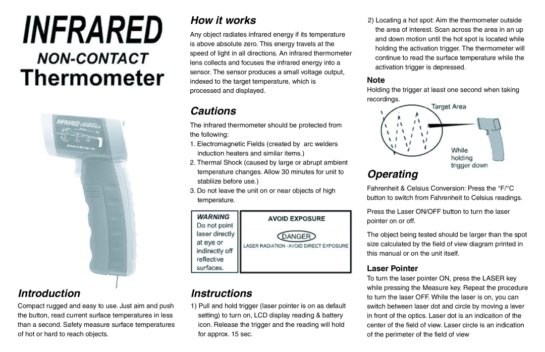 Omega Engineering OSXL450 manual Introduction, How it works, Instructions, Operating 