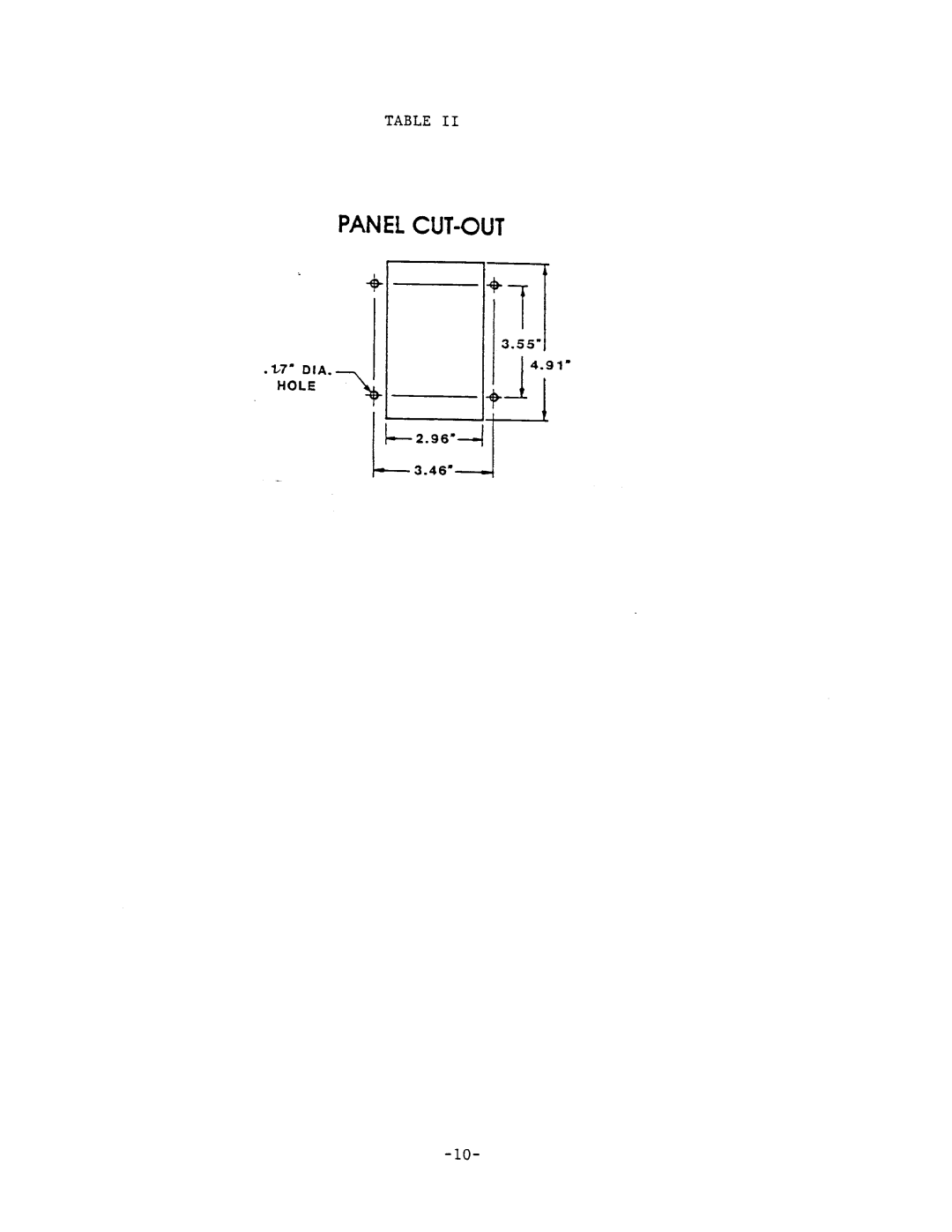 Omega Engineering PHTX-11 manual Pan El Cut-Out, ’7.t DIA HOLE 