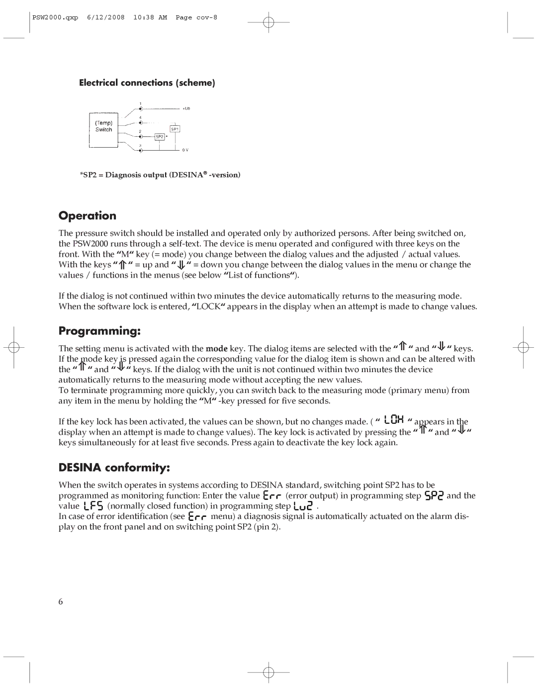 Omega Engineering PSW2000 manual Operation, Programming, Desina conformity 