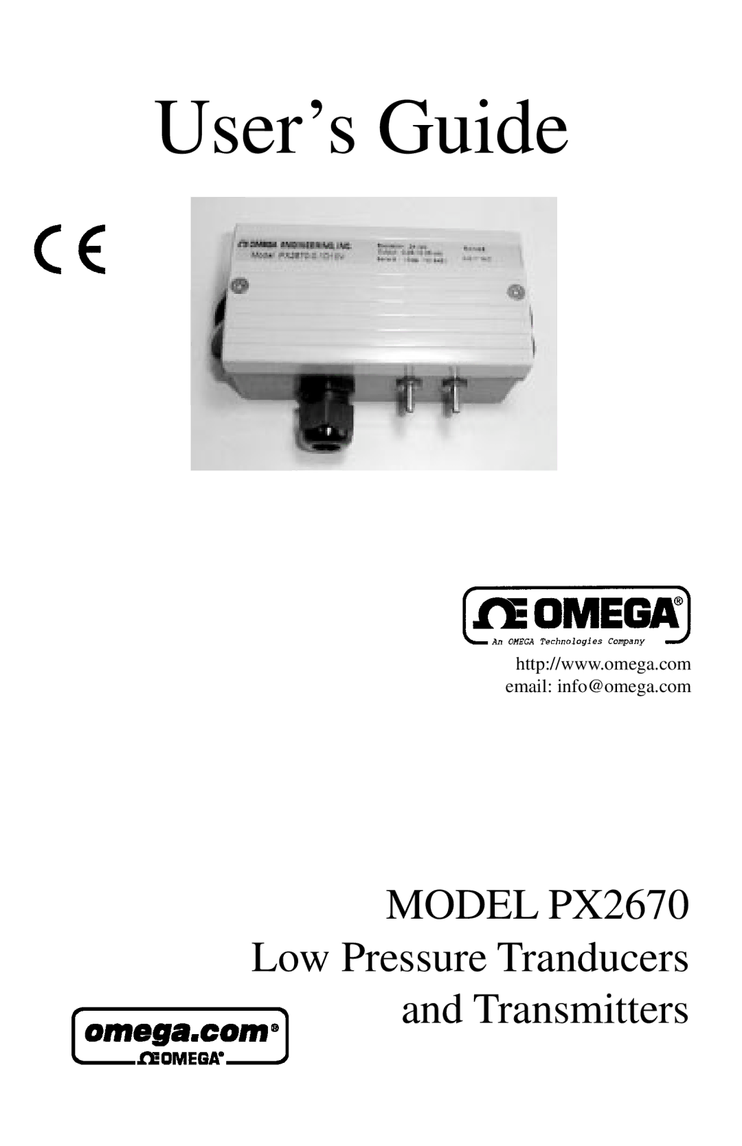 Omega Engineering PX2670 manual User’s Guide 