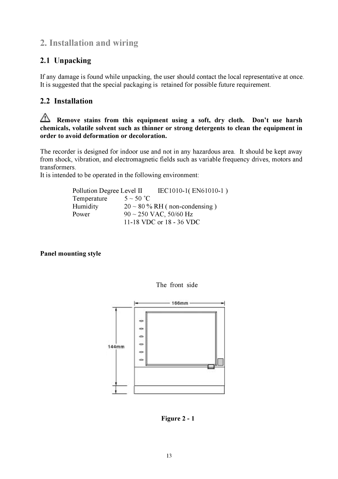 Omega Engineering RD8900 user manual Installation and wiring, Unpacking, Panel mounting style 