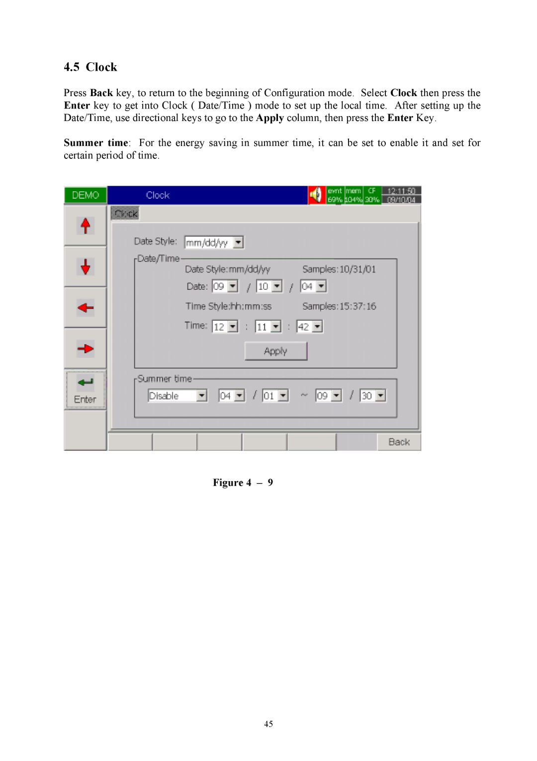 Omega Engineering RD8900 user manual Clock 