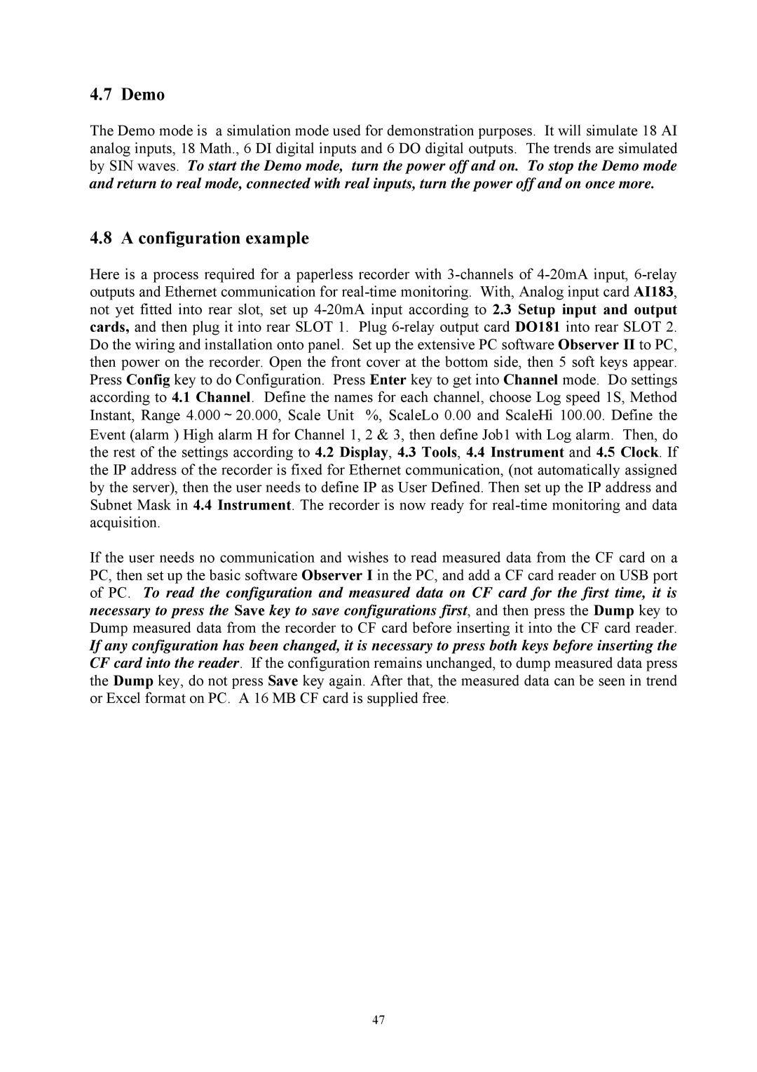 Omega Engineering RD8900 user manual Demo, Configuration example 