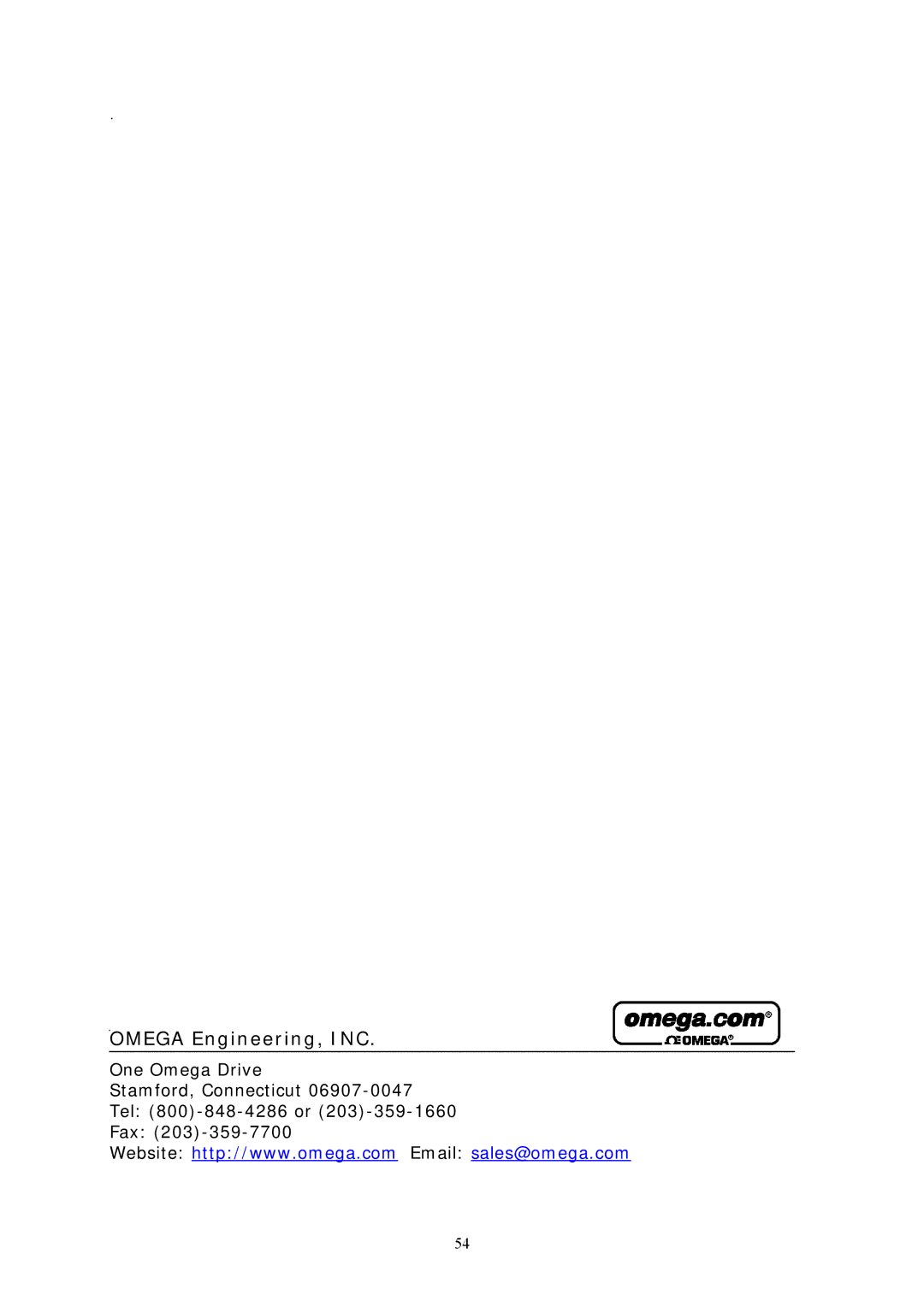 Omega Engineering RD8900 user manual Omega Engineering, INC 