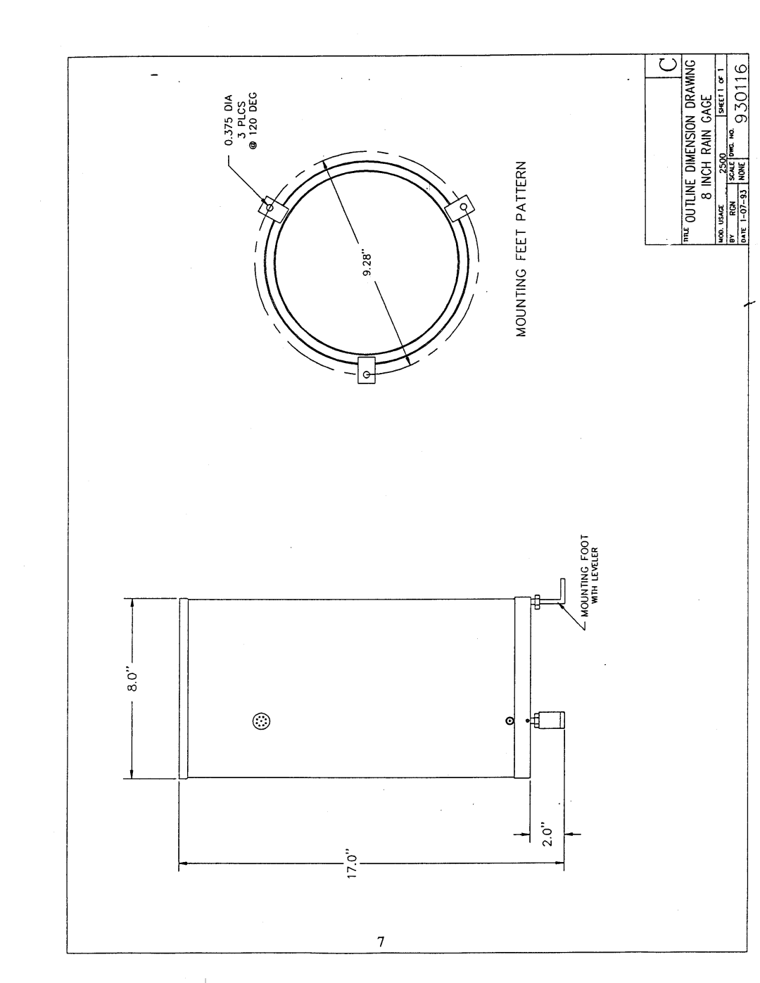 Omega Engineering RG-2500 manual Mounting Feet PAT 