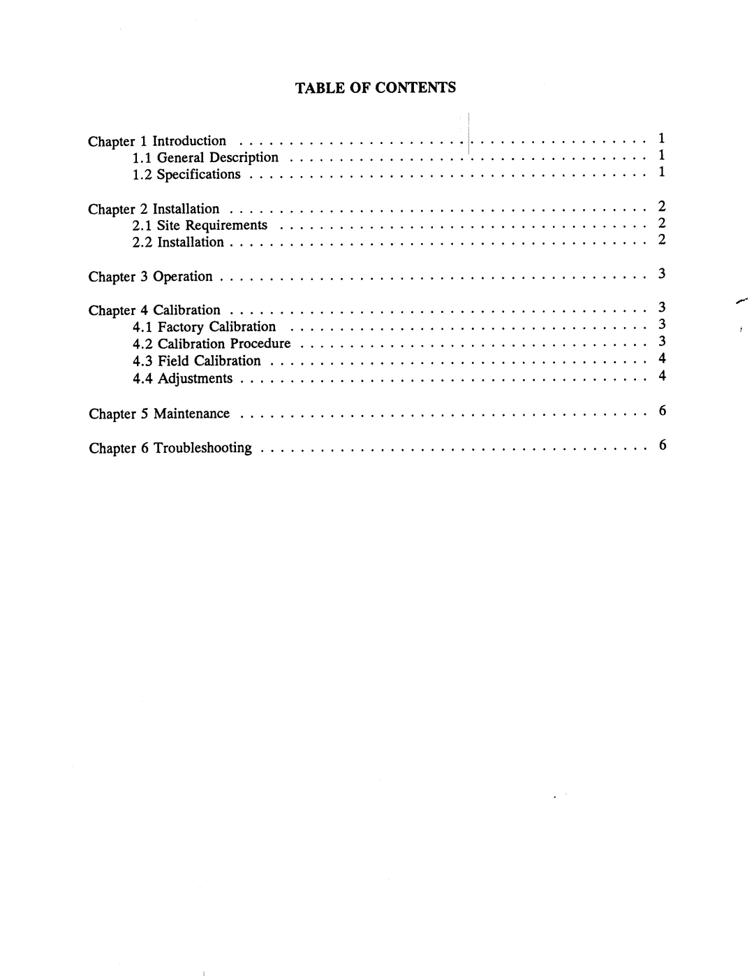 Omega Engineering RG-2500 manual Table of Contents 