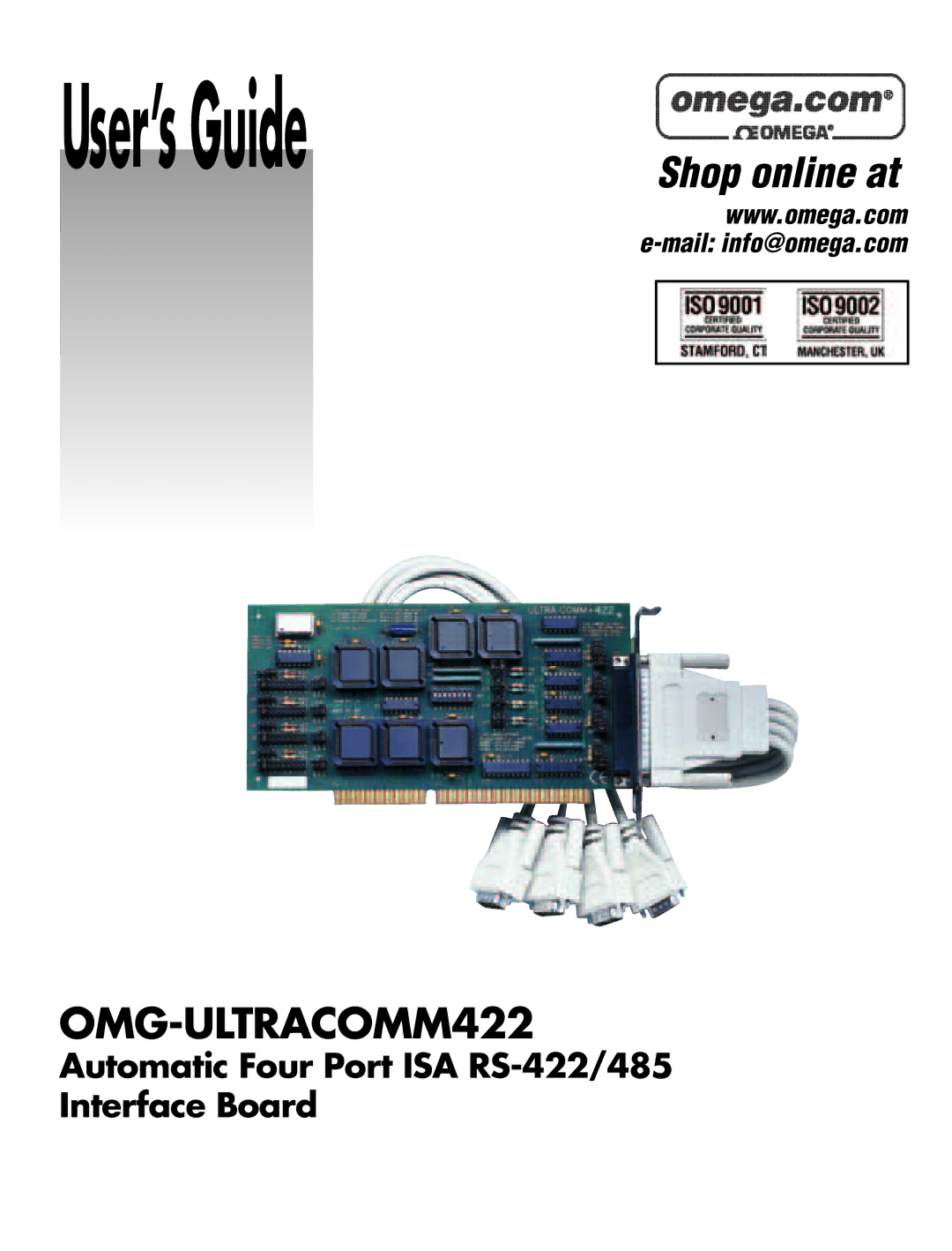 Omega Engineering RS-422/485 manual User’sGuide 