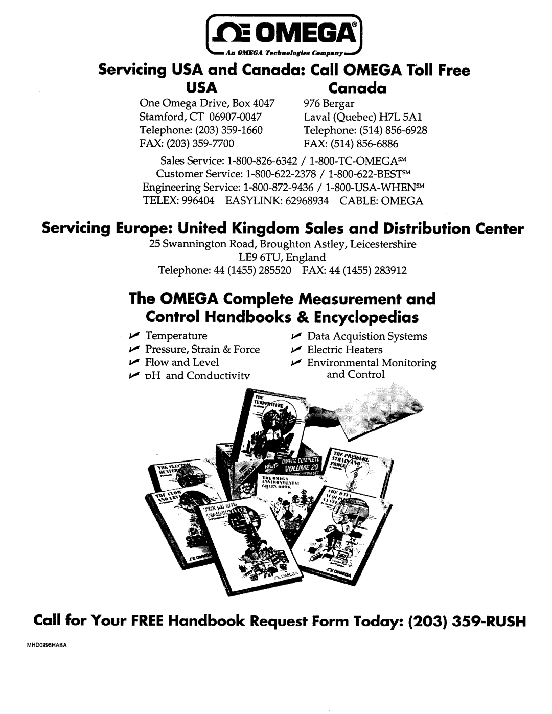 Omega Engineering WMS-22A manual Usa 