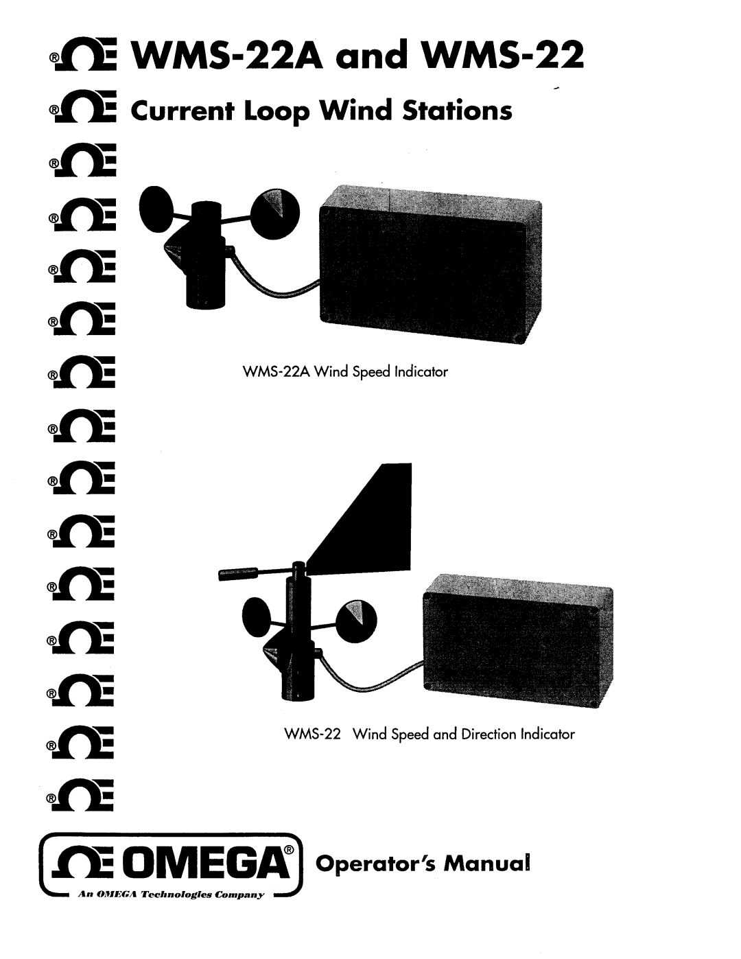 Omega Engineering manual @fl Current Loop Wind Stations, Operator ’s Manual, em WMS-22A and WMS-22 