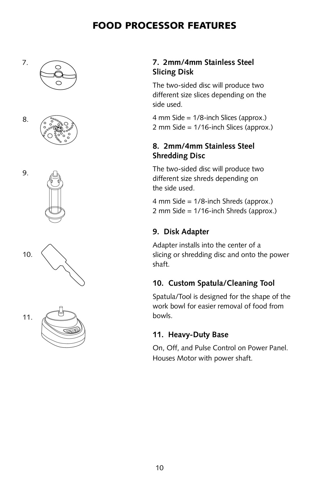 Omega FoodPro Slicing Disk, 2mm/4mm Stainless Steel Shredding Disc, Disk Adapter, Custom Spatula/Cleaning Tool 