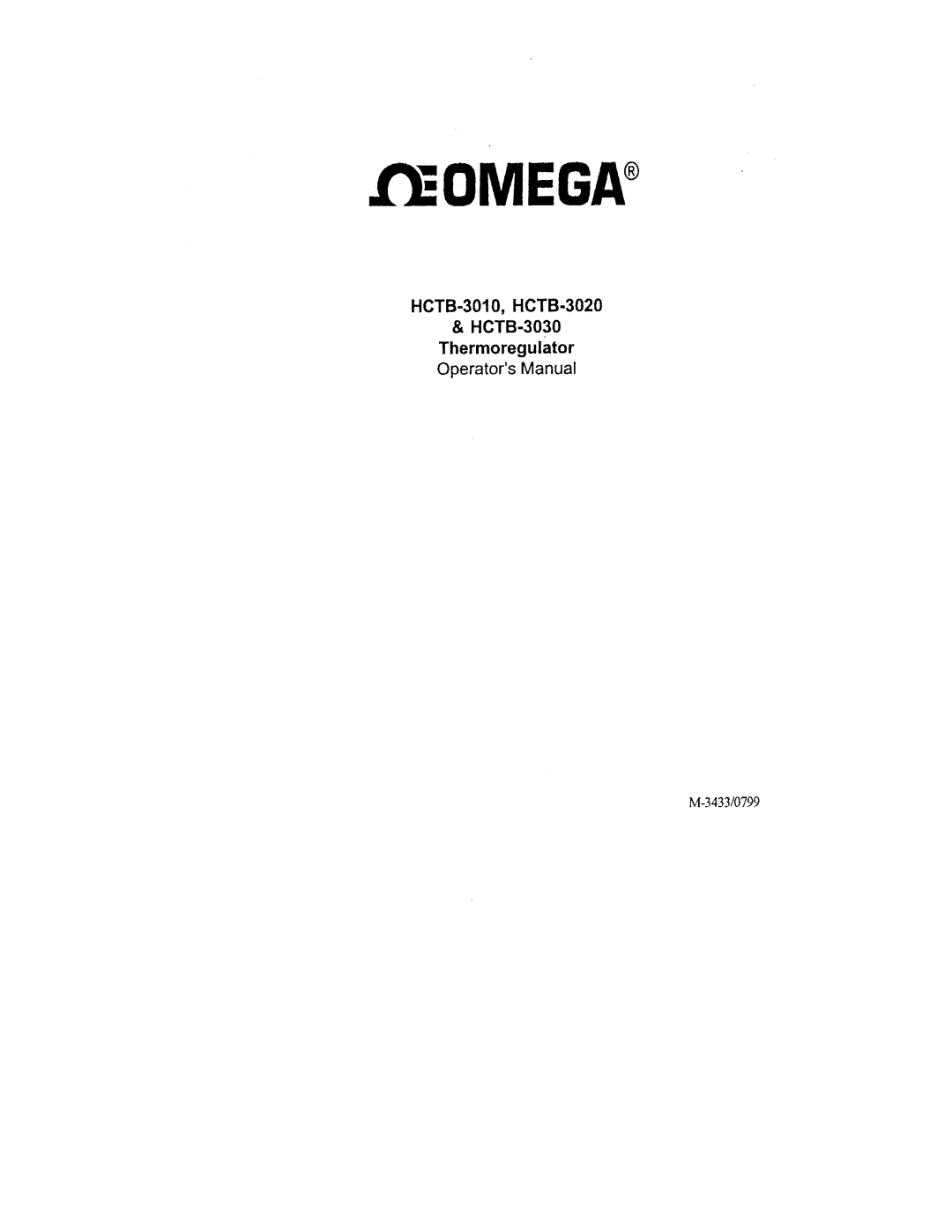 Omega HCTB-3020 manual 