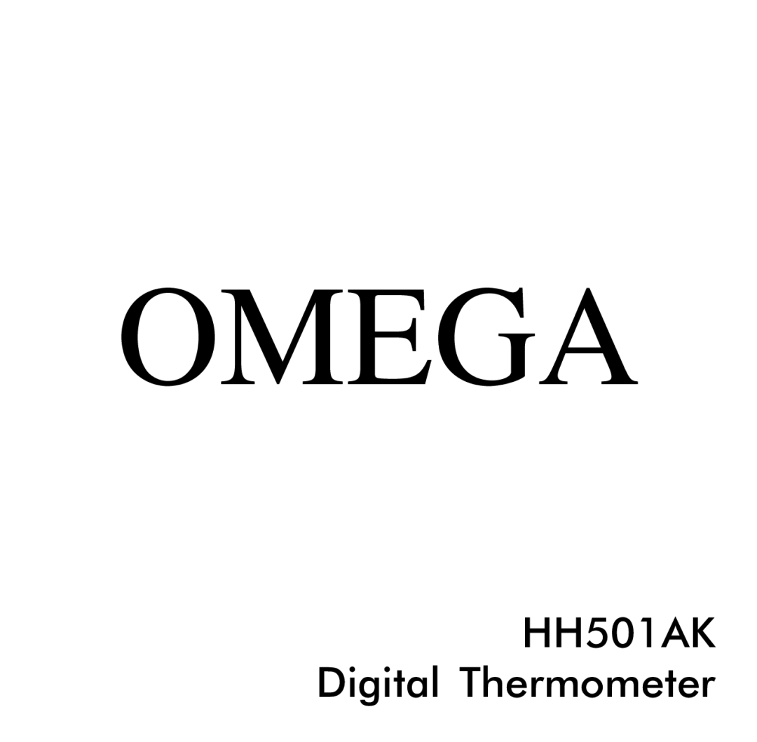 Omega HH501AK manual Omega 