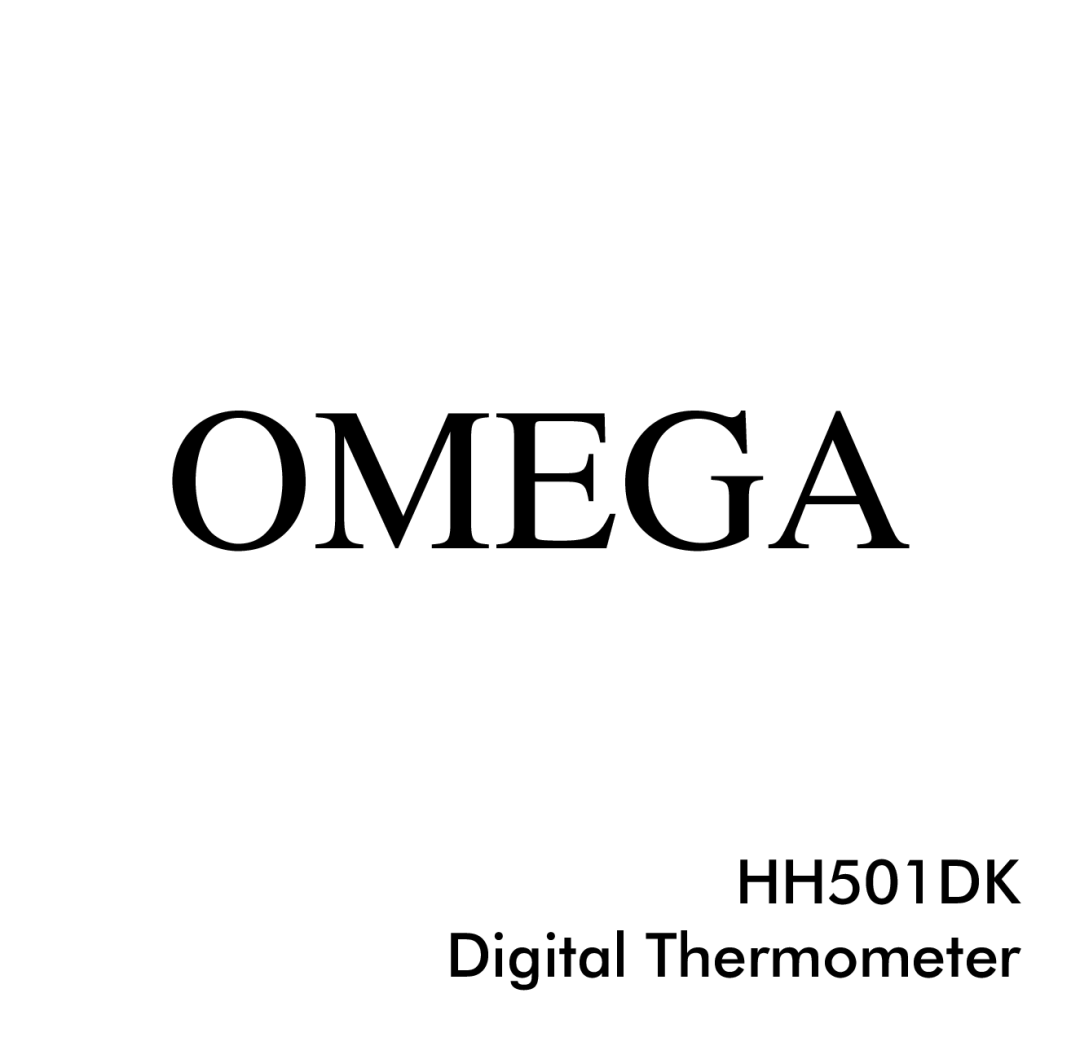 Omega HH501DK manual Omega 