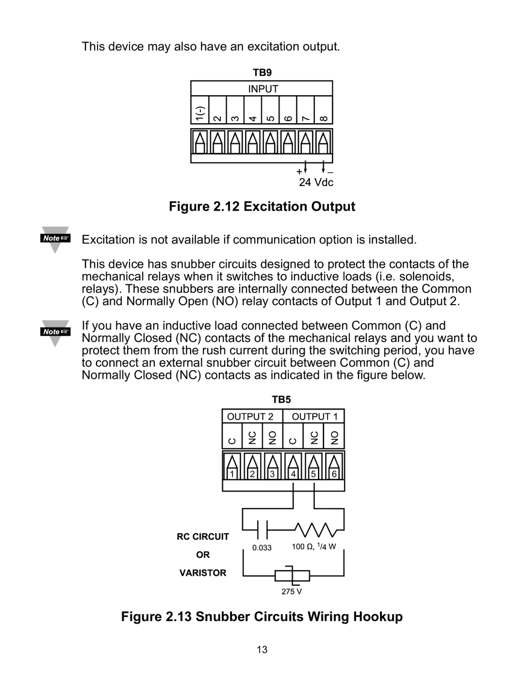 Omega ILD24-UTP, ILD44-UTP manual Excitation Output 