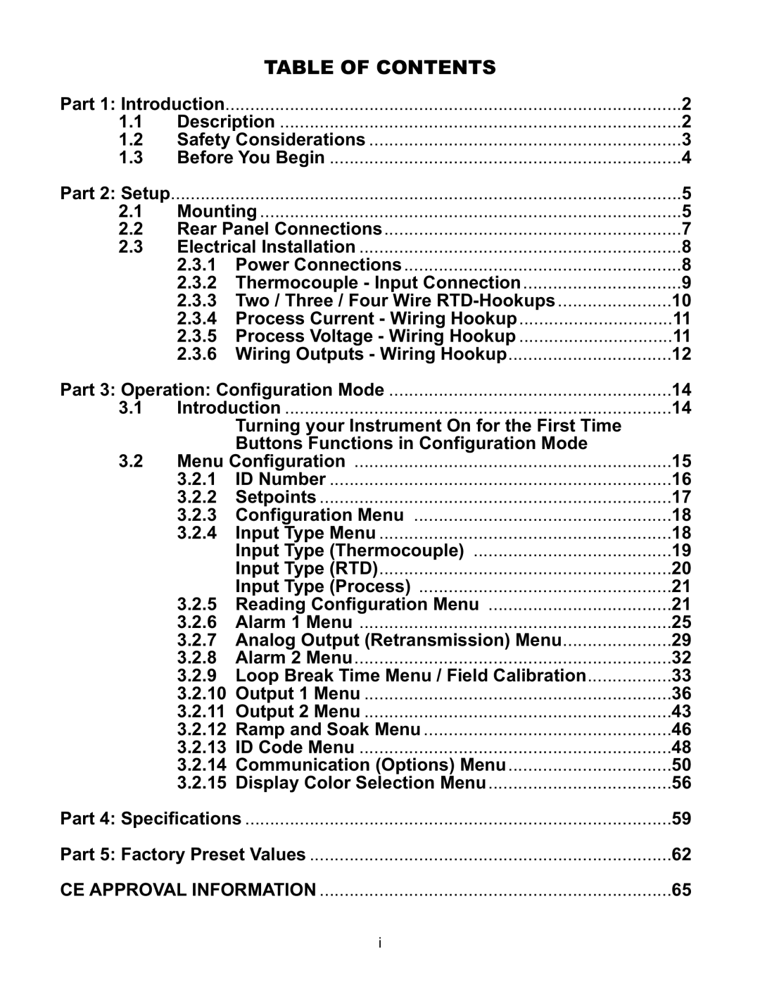 Omega ILD24-UTP, ILD44-UTP manual Table of Contents 