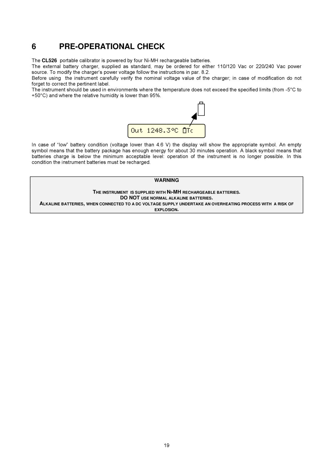 Omega Multifunction Indicator-Simulator, CL526 manual PRE-OPERATIONAL Check, Out 1248.3C Tc 