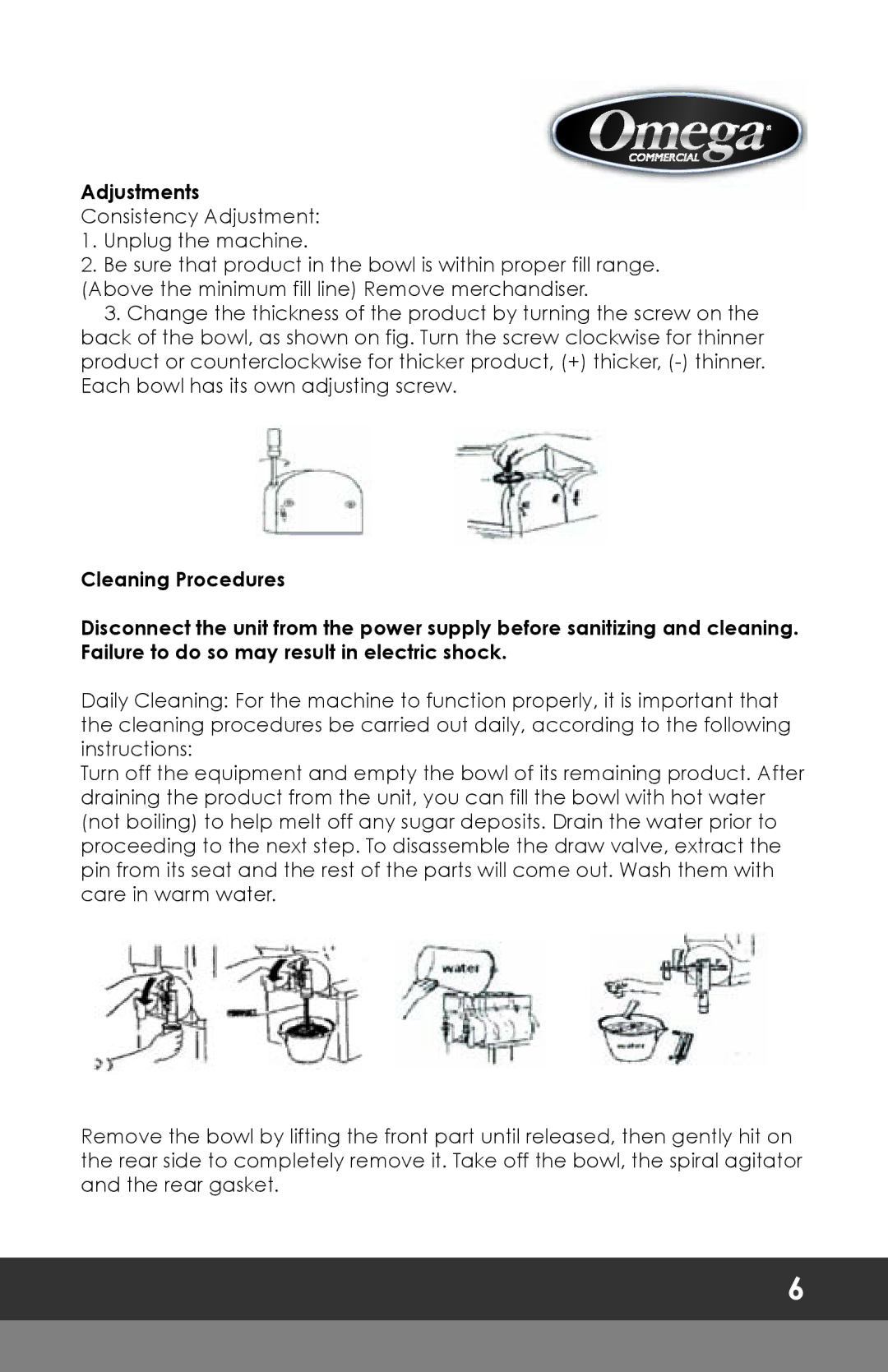 Omega OFS20, OFS30 instruction manual Adjustments 