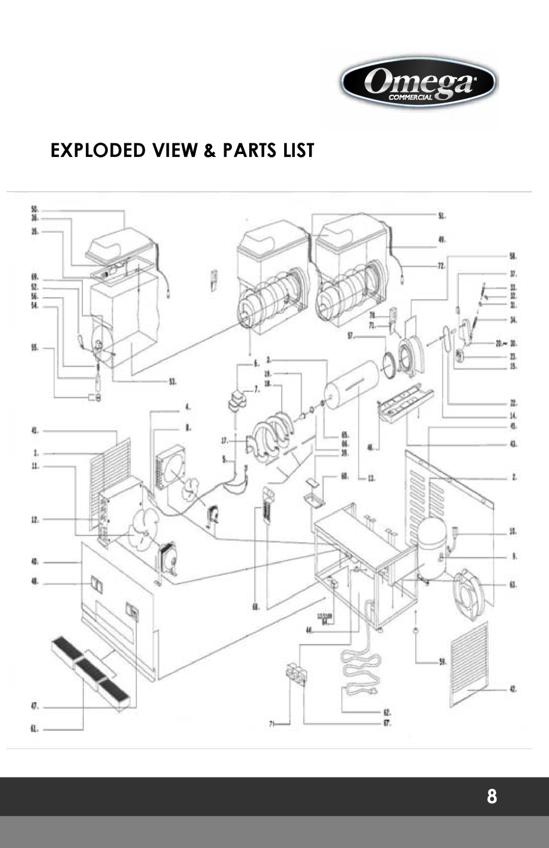 Omega OFS20, OFS30 instruction manual Exploded View & Parts List 