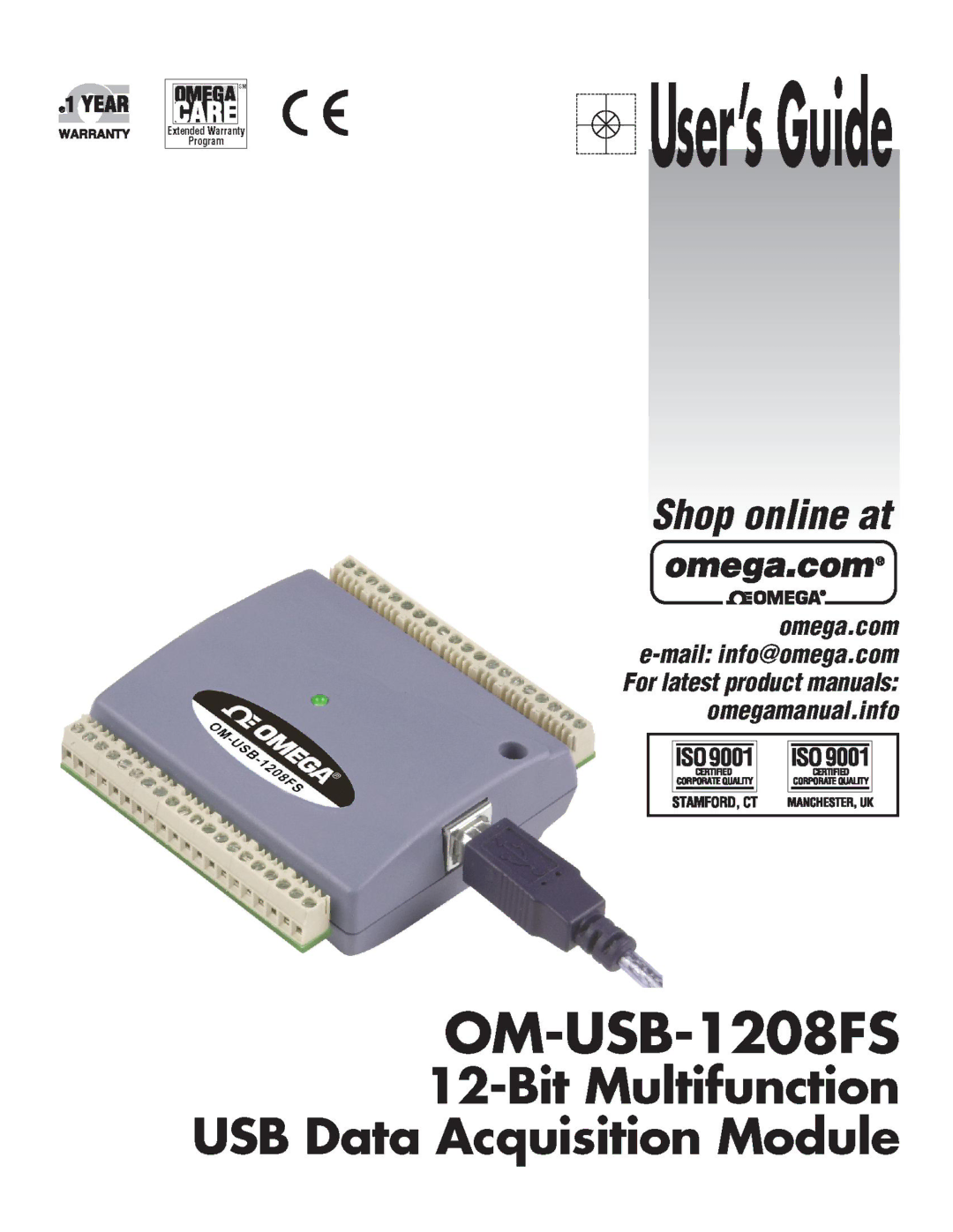 Omega OM-USB-1208FS manual 