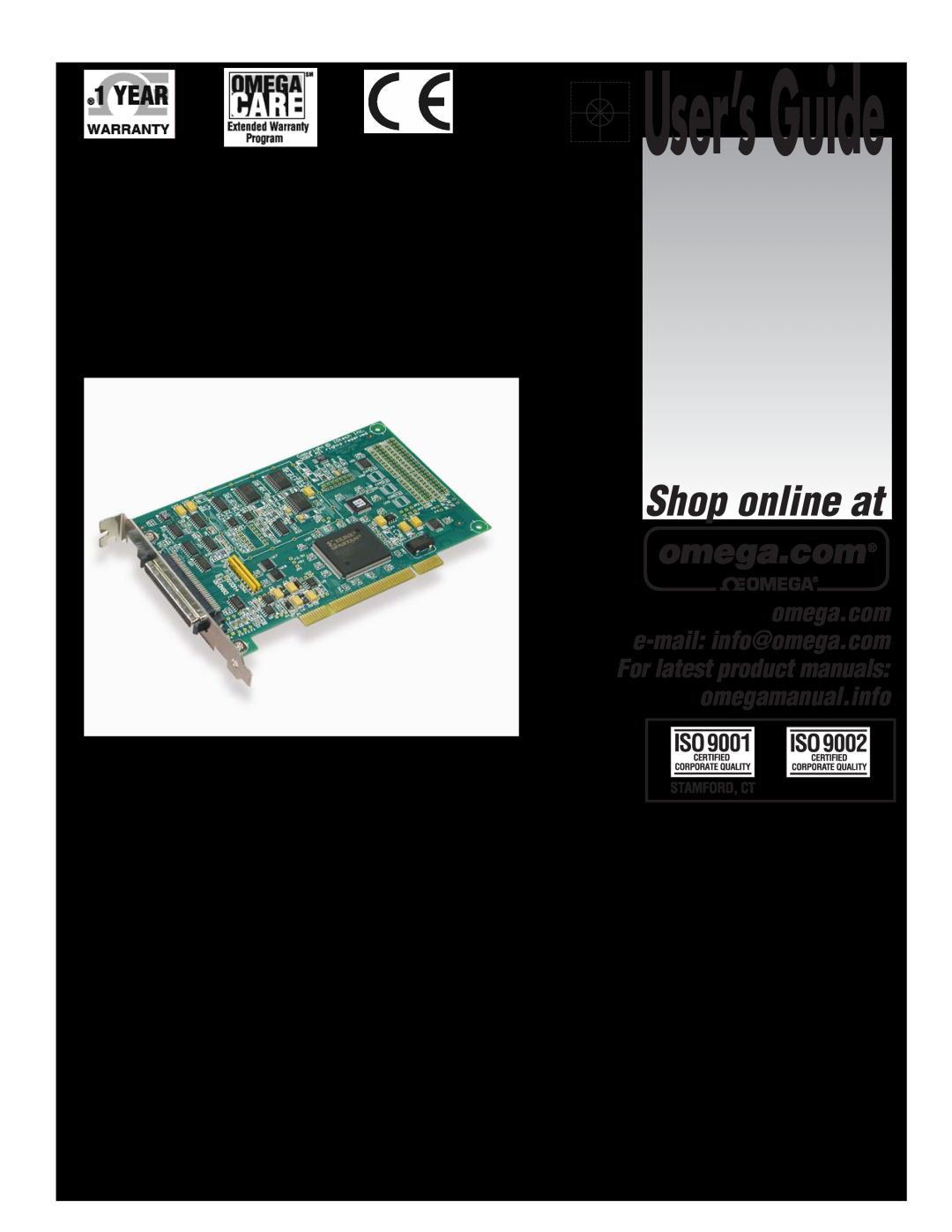 Omega manual 16-Bit, 200-KHz PCI Data Acquisition Boards, User’s Guide, OMB-DAQBOARD-500 Series, Shop online at 