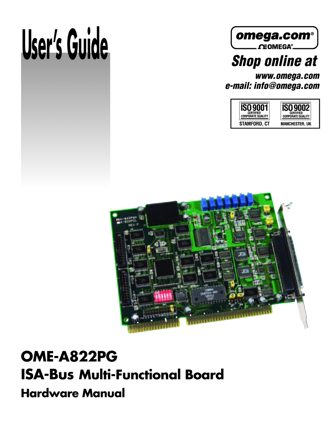 Omega OME-A822PG manual User’sGuide 