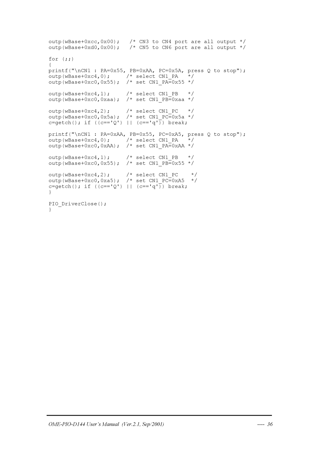 Omega OME-PIO-D144 manual CN3 CN4 