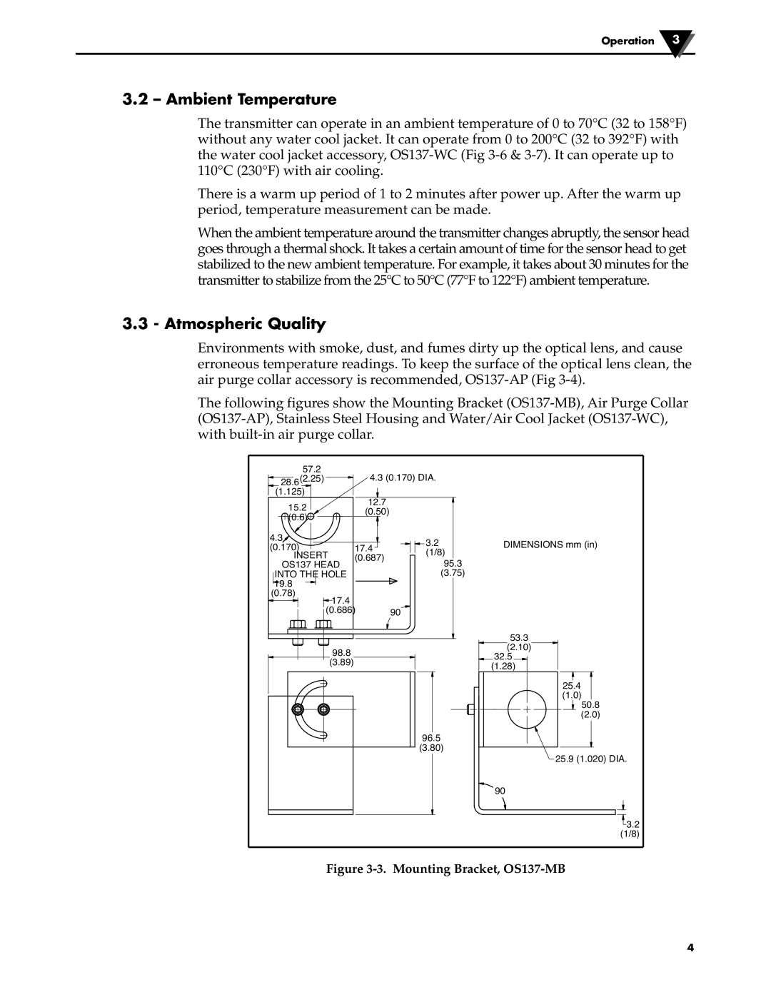 Omega OS137 manual Ambient Temperature, Atmospheric Quality 