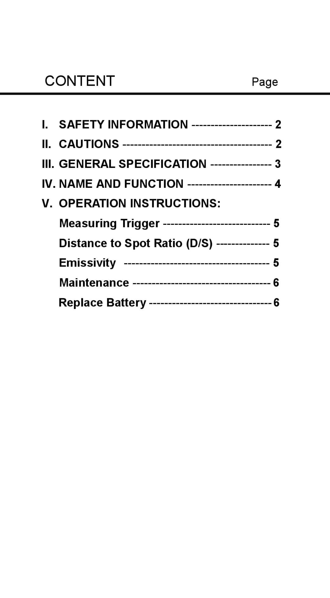 Omega OS541 manual Content 