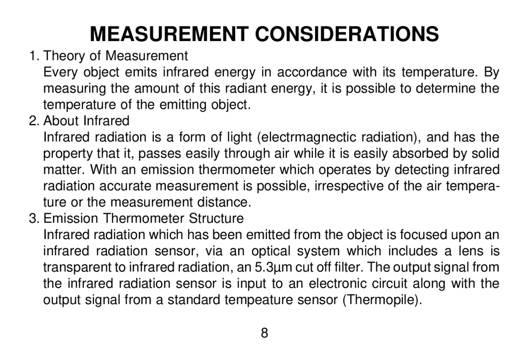 Omega OS642C-LS manual Measurement Considerations 