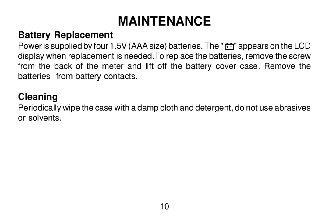 Omega OS642C-LS manual Maintenance, Battery Replacement 