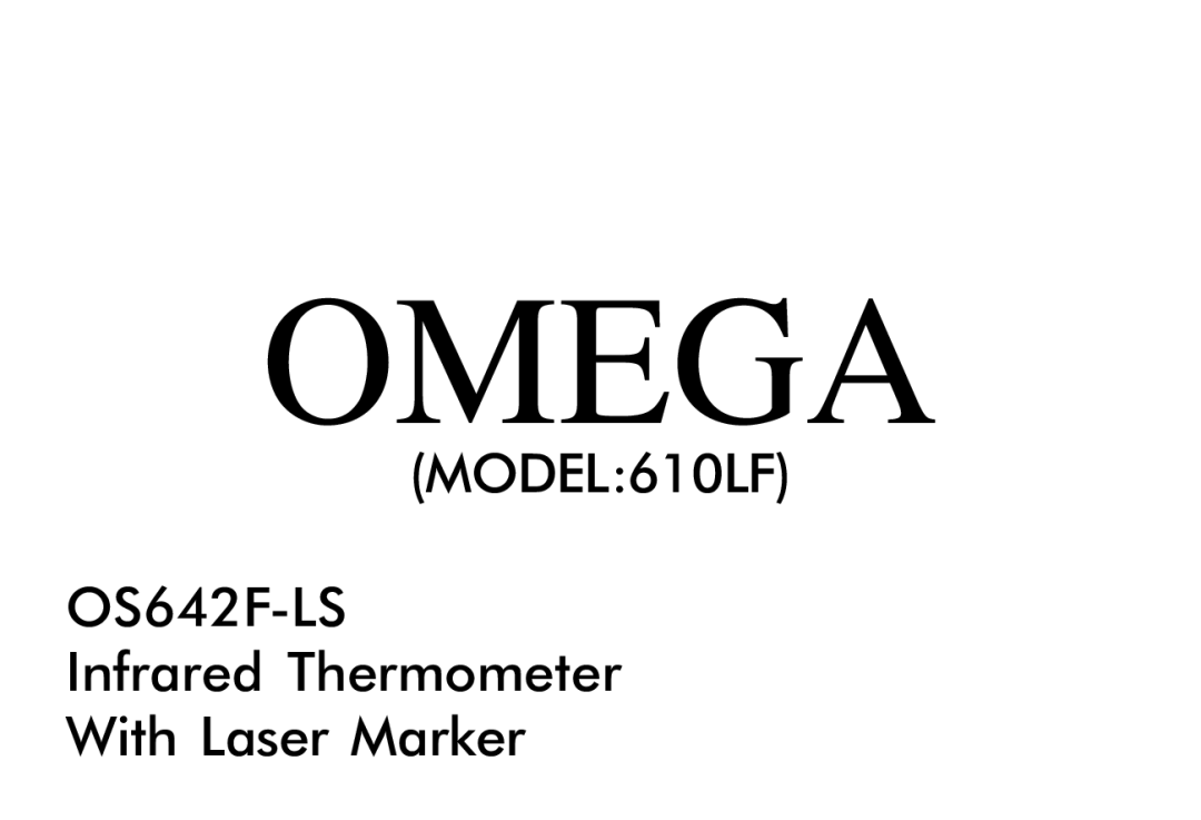 Omega OS642F-LS manual Omega 