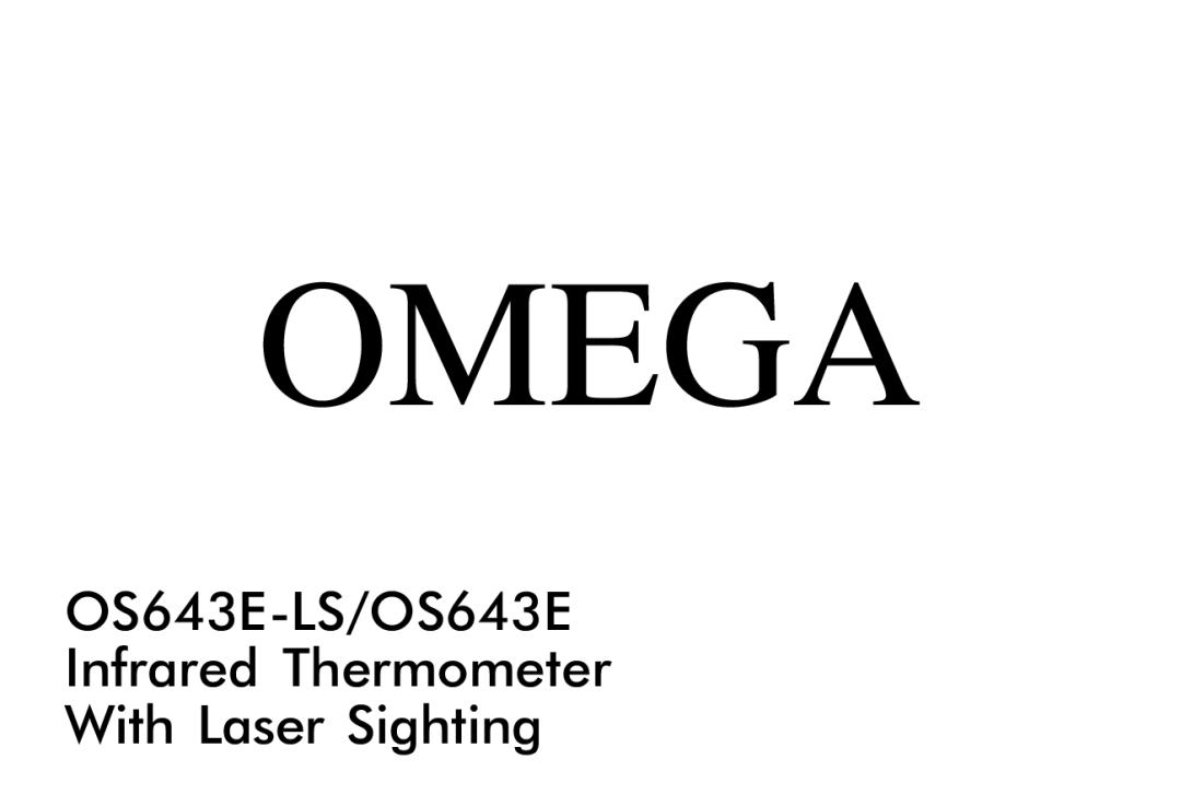 Omega OS643-LS manual Omega 