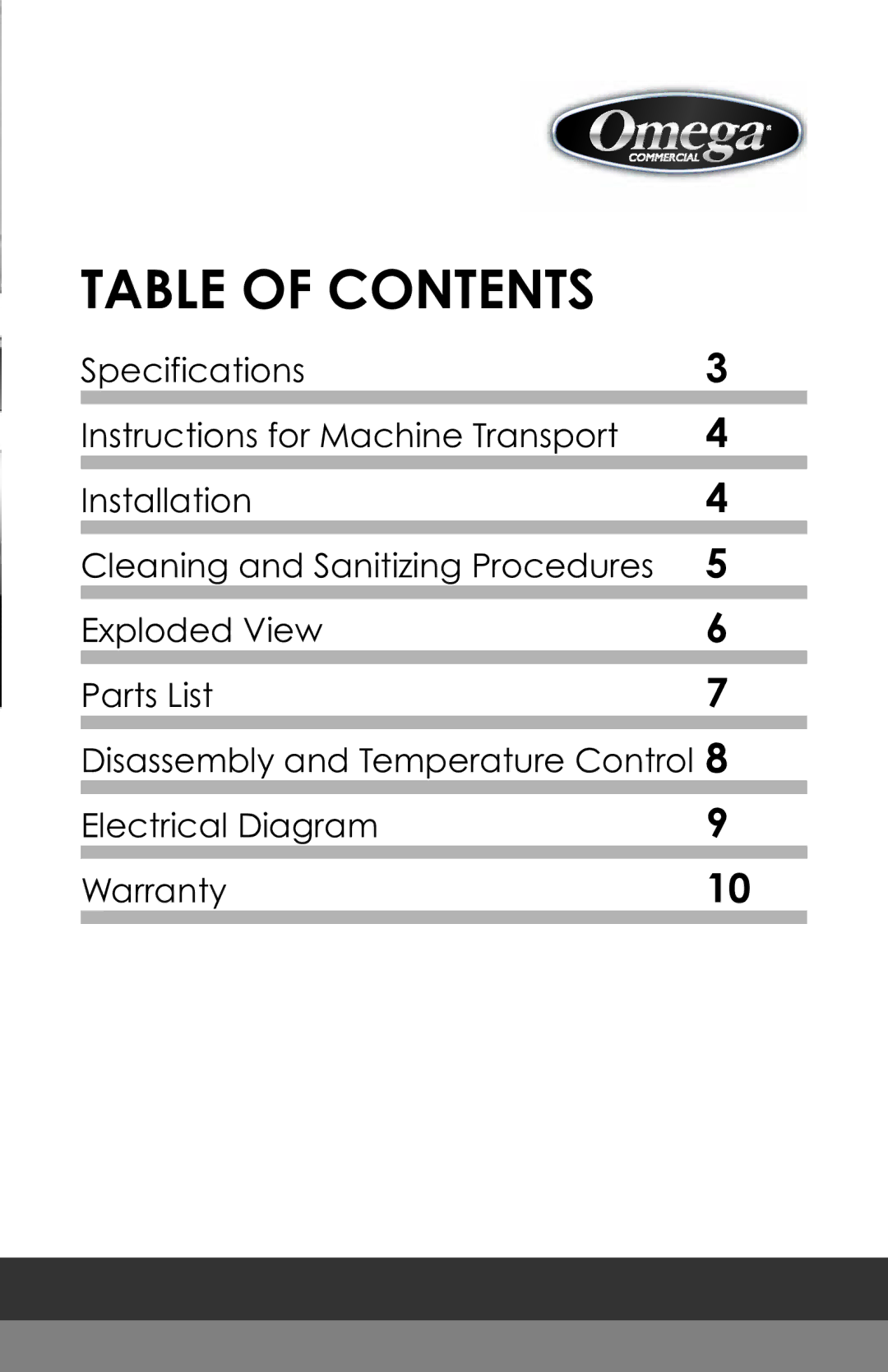 Omega OSD20, OSD10, OSD30 instruction manual Table of Contents 