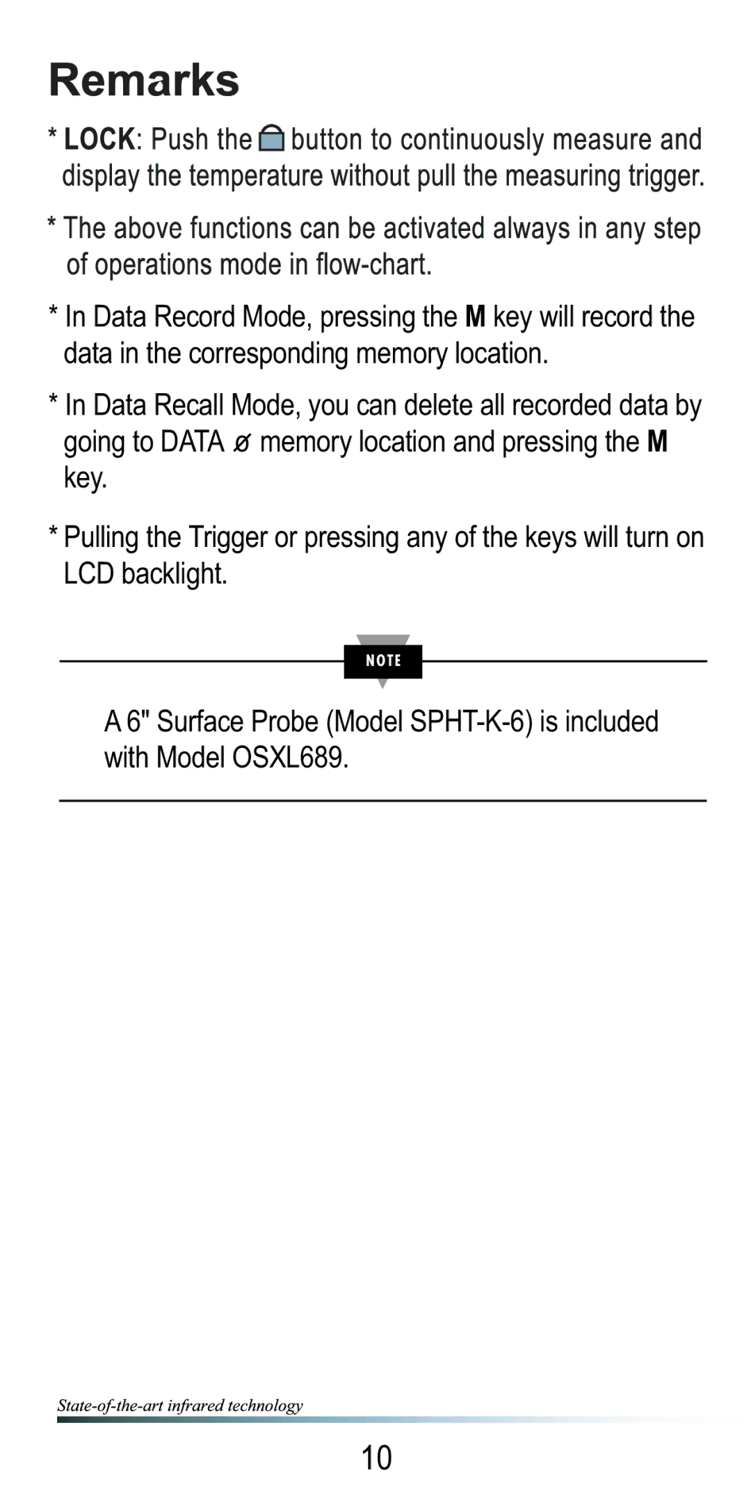 Omega OSXL685 manual Surface Probe Model SPHT-K-6 is included with Model OSXL689 