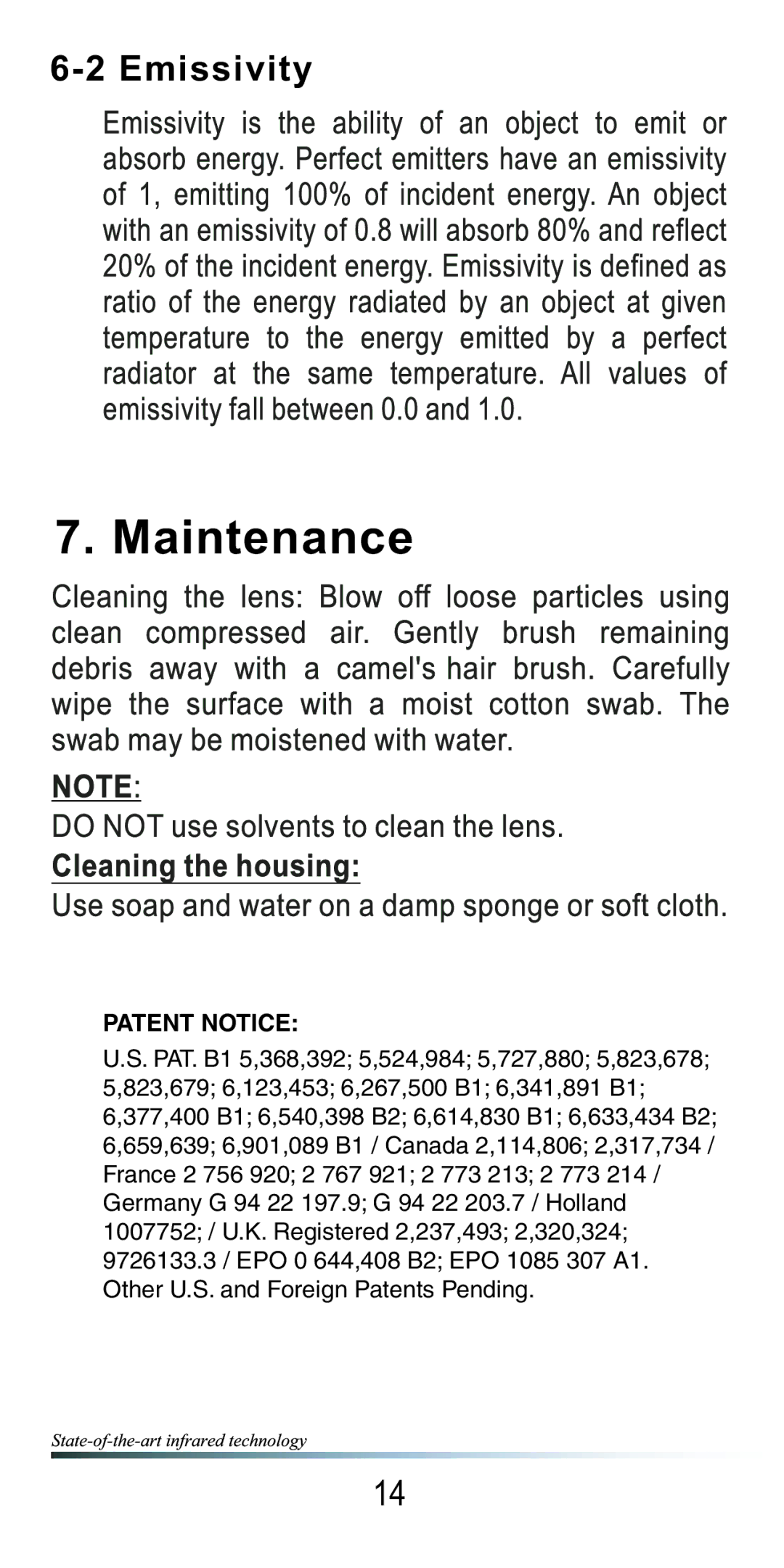 Omega OSXL685 manual Maintenance, Emissivity 