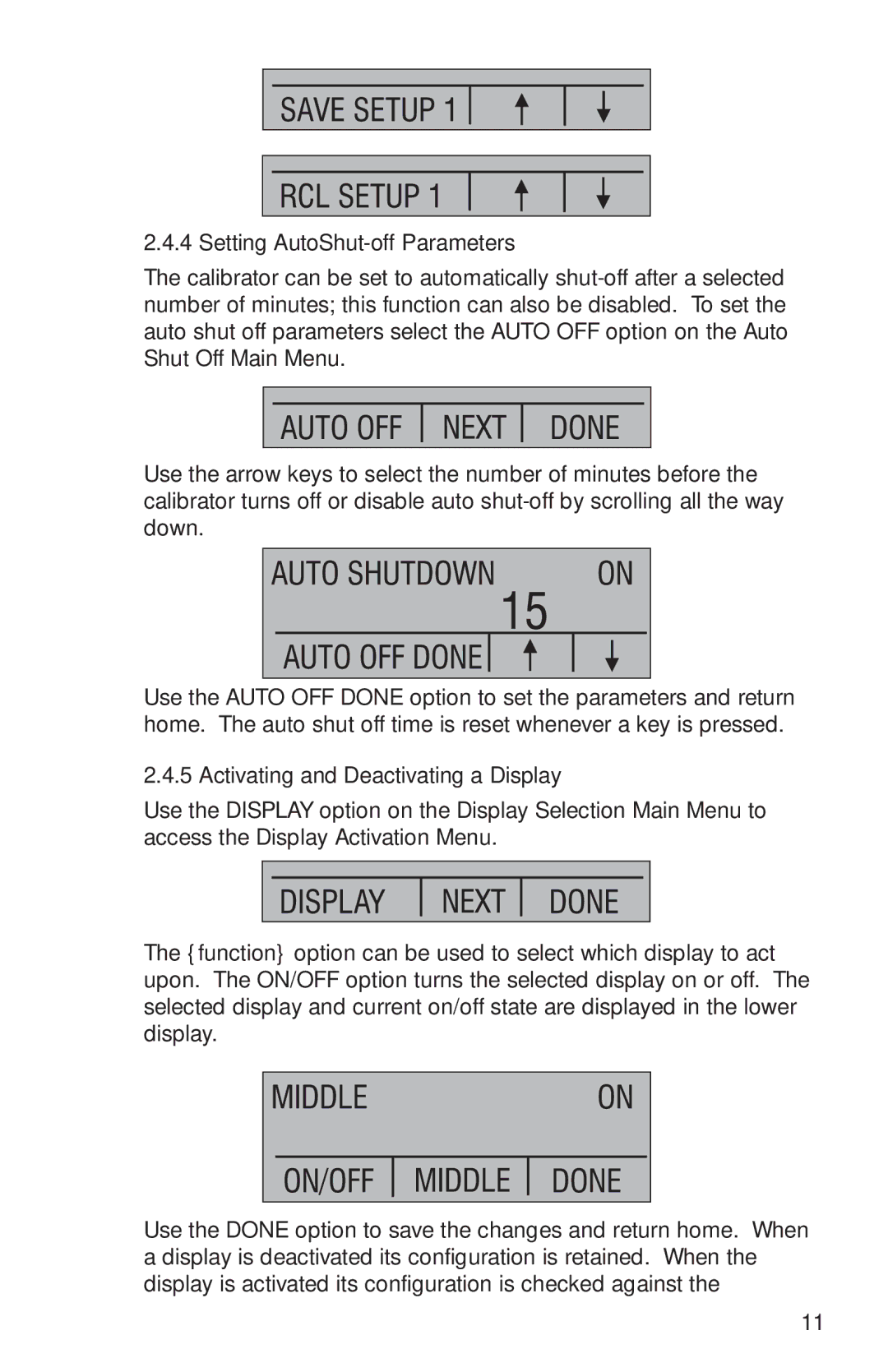 Omega M-4292/1006, PCL340 manual Setting AutoShut-off Parameters, Activating and Deactivating a Display 