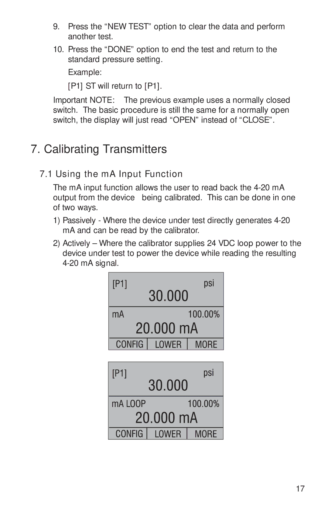 Omega M-4292/1006, PCL340 manual Calibrating Transmitters, Using the mA Input Function 