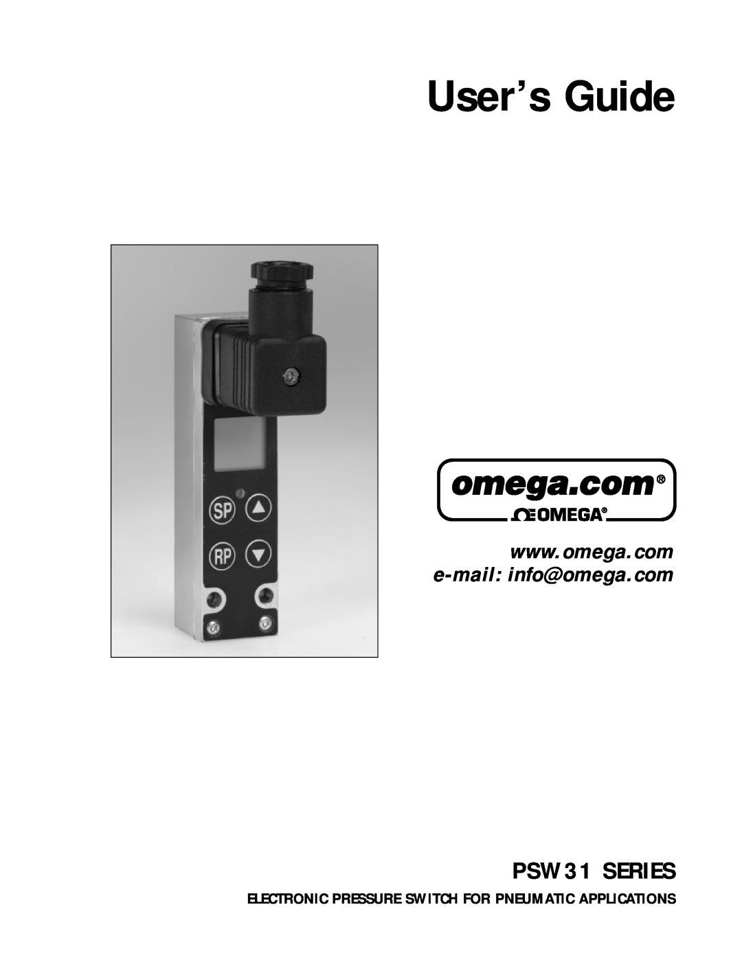 Omega PSW 31 manual PSW31 SERIES, User’s Guide 