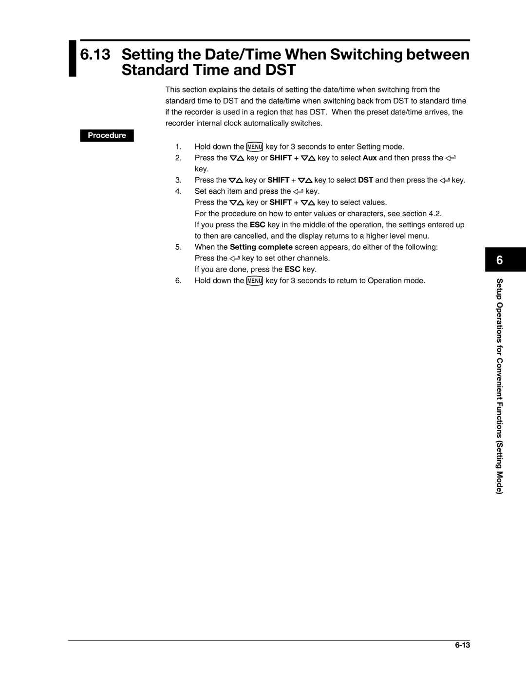 Omega RD100B manual Setup Operations For Convenient Functions Setting Mode 