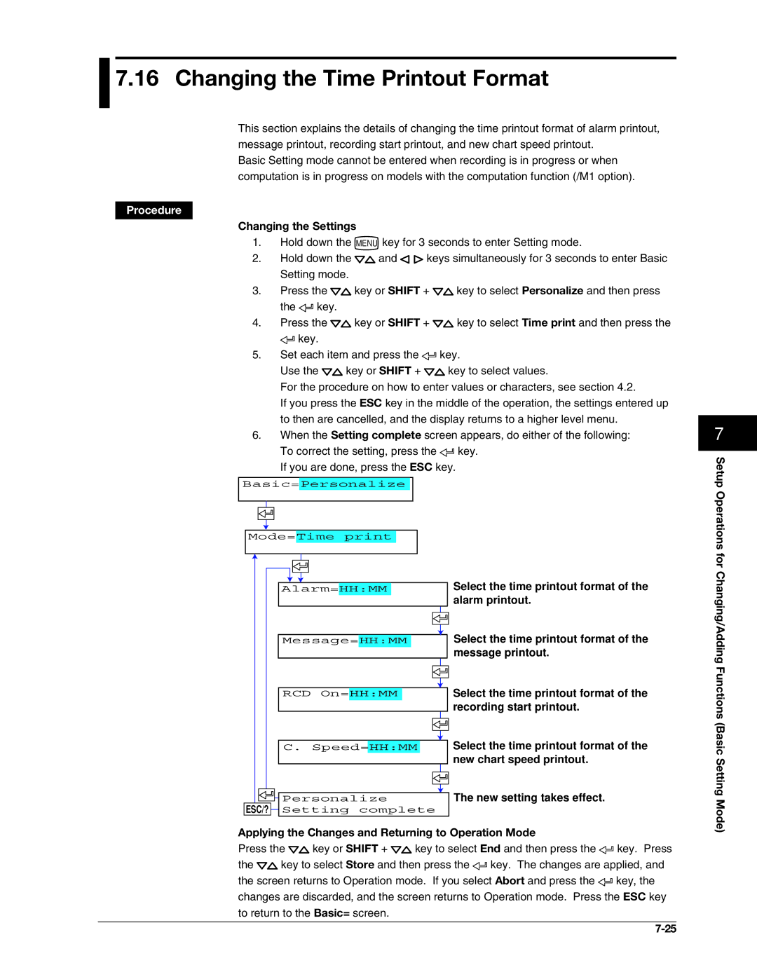 Omega RD100B manual Changing the Time Printout Format 