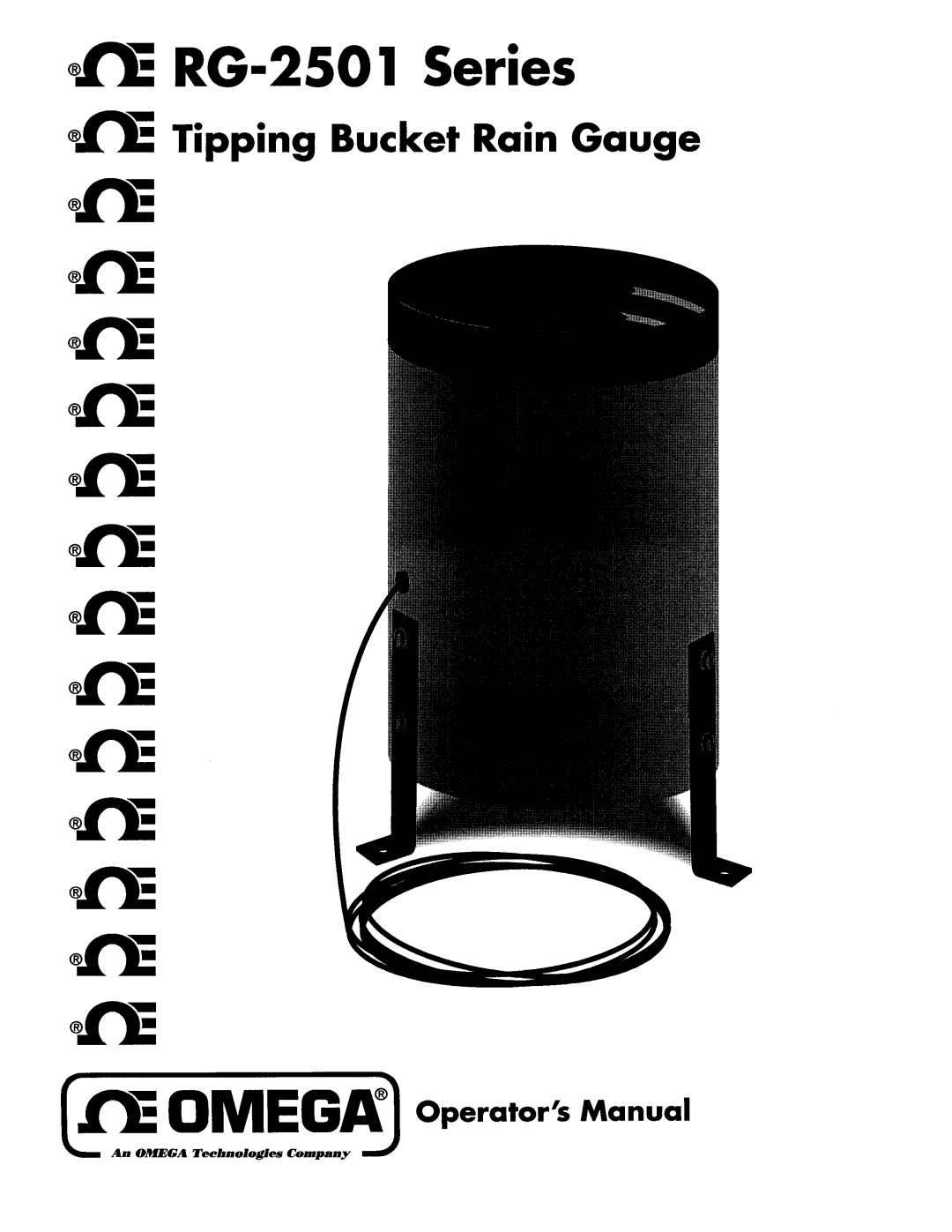 Omega manual a OMEGx Operator’s Manual, BL RG-2501 Series, @m Tipping Bucket Rain Gauge 