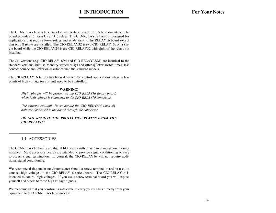 Omega Speaker Systems CIO-RELAY08, CIO-RELAY32, CIO-RELAY24, CIO-RELAY16 manual Introduction 