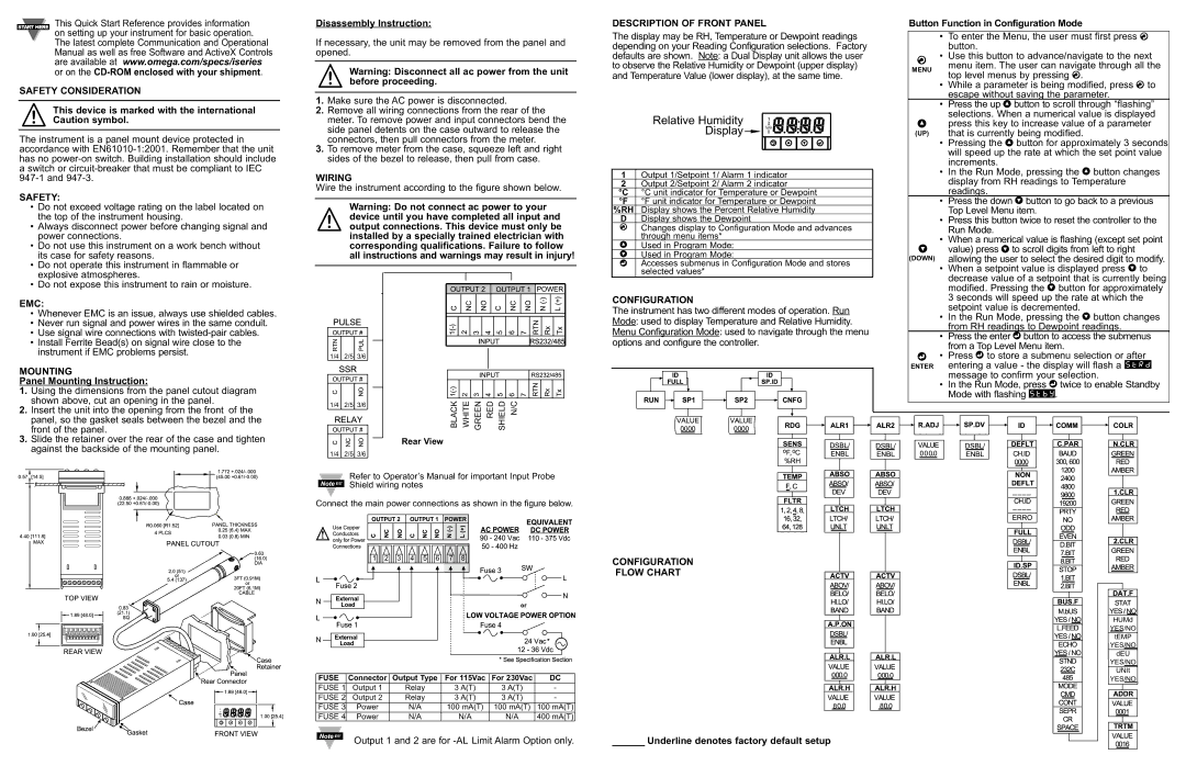 Omega Speaker Systems CNiTH-i32 Safety Consideration, Emc, Wiring, Description of Front Panel, Configuration, Mounting 