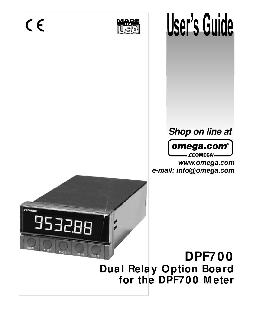 Omega Speaker Systems DPF700 manual User’sGuide 