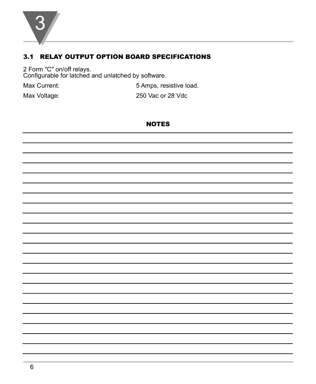 Omega Speaker Systems DPF700 manual Relay Output Option Board Specifications 