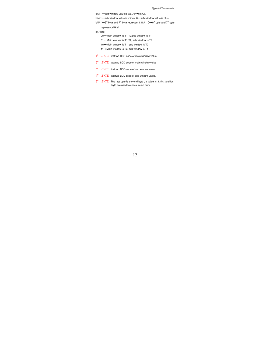 Omega Speaker Systems HH303 manual Byte first two BCD code of main window value 