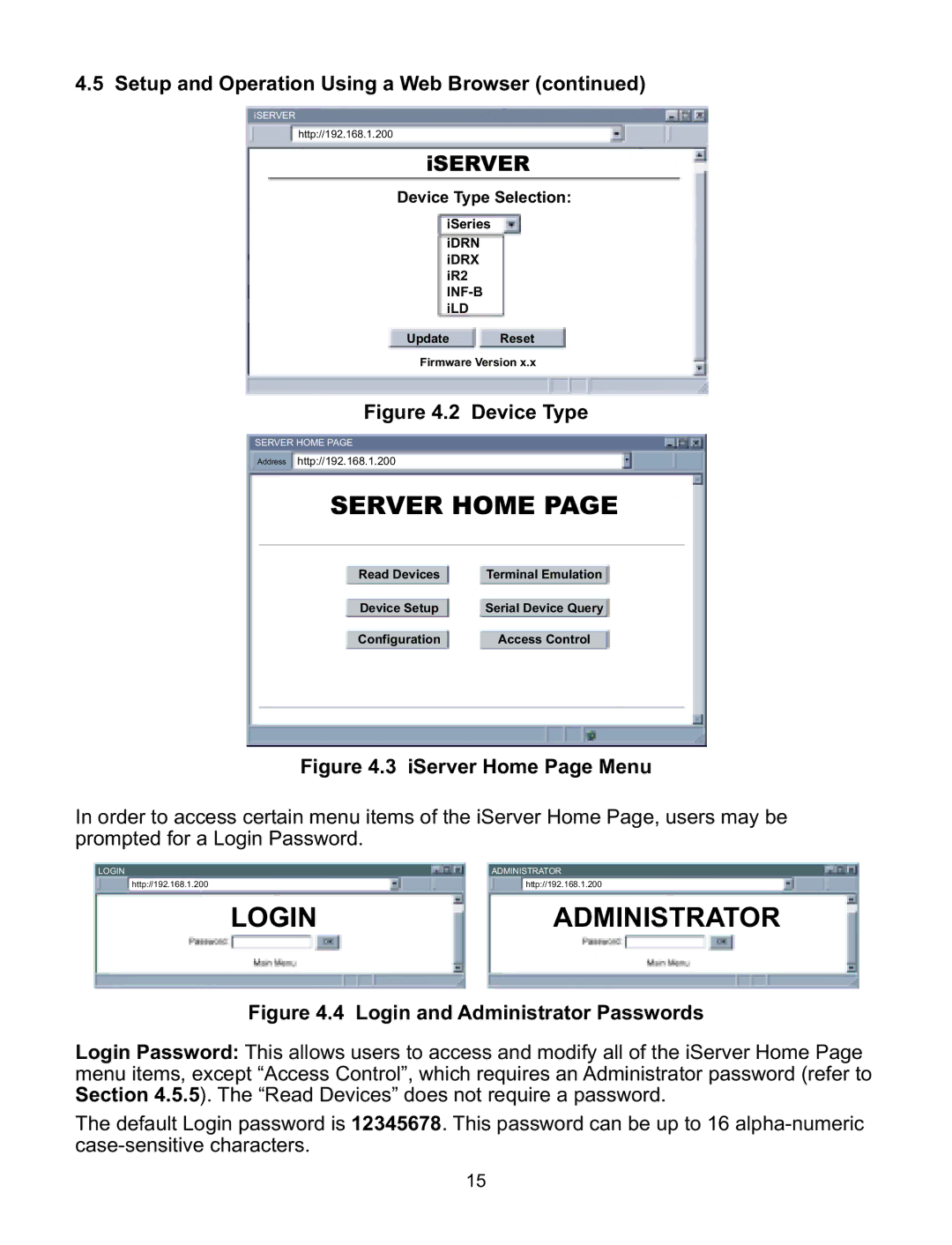 Omega Speaker Systems iLD Series manual Device Type, IServer Home Page Menu 