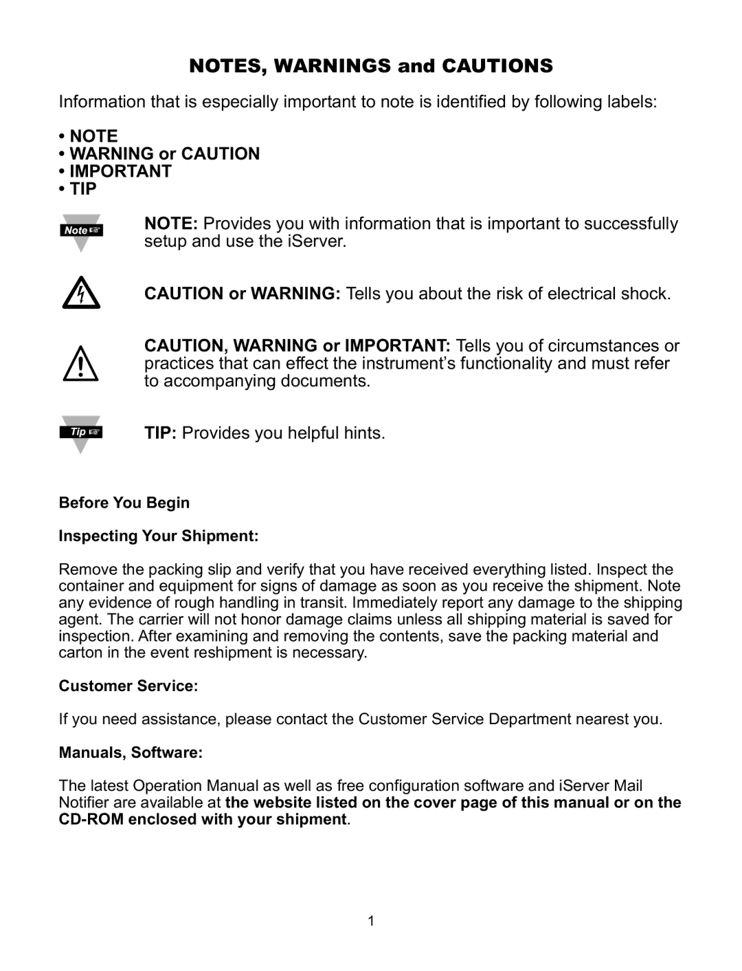 Omega Speaker Systems iLD Series manual Before You Begin Inspecting Your Shipment, Customer Service, Manuals, Software 