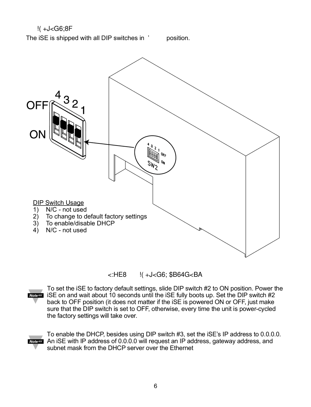 Omega Speaker Systems iSE-TC manual DIP Switches, DIP Switch Location 